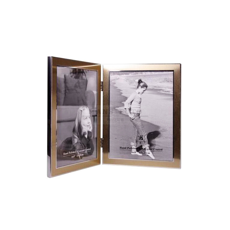 Metāla Dubultais Foto rāmis 15x20cm CK-101 gold