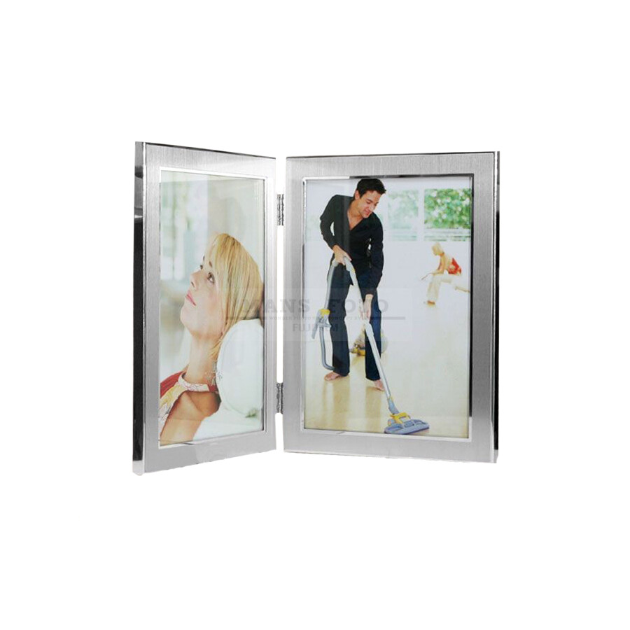 Metāla Dubultais Foto rāmis 13x18cm CK-101 silver