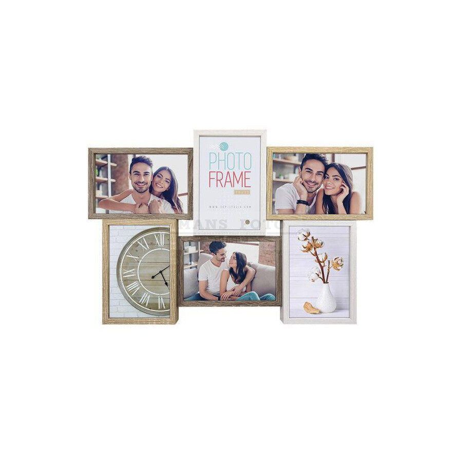 Koka foto rāmis kolāža 6*10x15cm le664