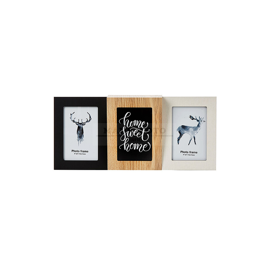 Koka foto rāmis kolāža 3*10x15cm ws746